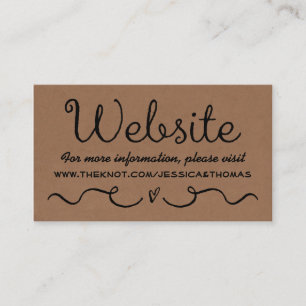 Wedding Website Card Rustic Country Kraft
