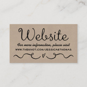 Wedding Website Card Rustic Country Kraft