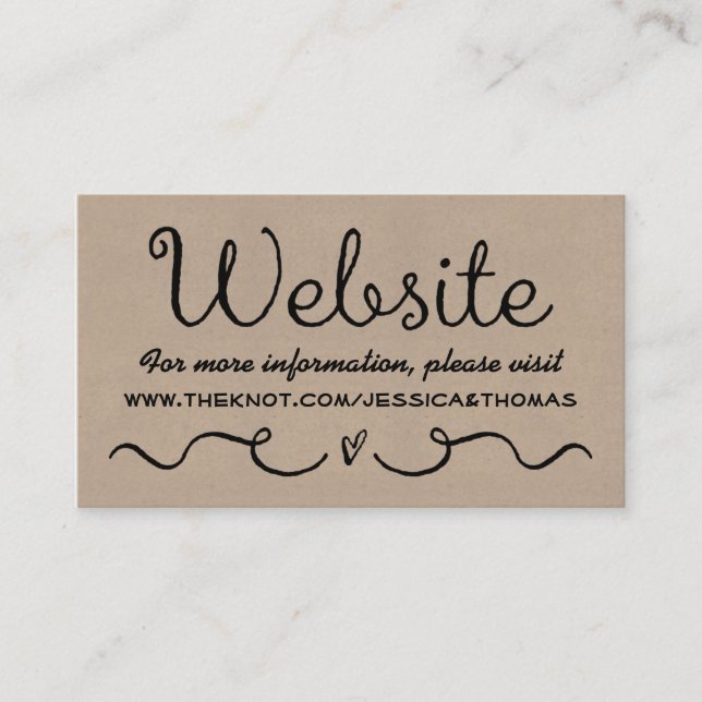Wedding Website Card | Rustic Country Kraft (Front)
