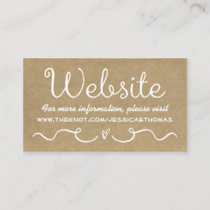 Wedding Website Card Rustic Country Kraft