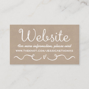 Wedding Website Card Rustic Country Kraft