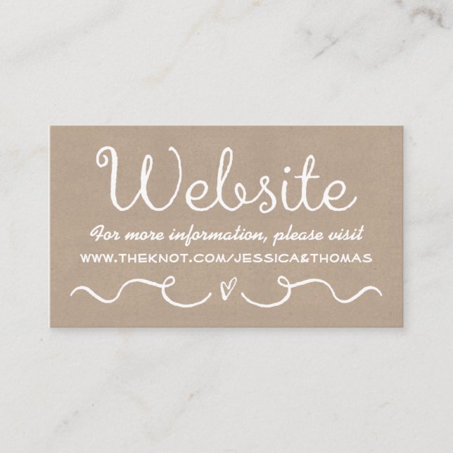 Wedding Website Card | Rustic Country Kraft (Front)