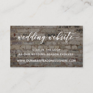 Wedding Website Details, Script over Brick Enclosure Card
