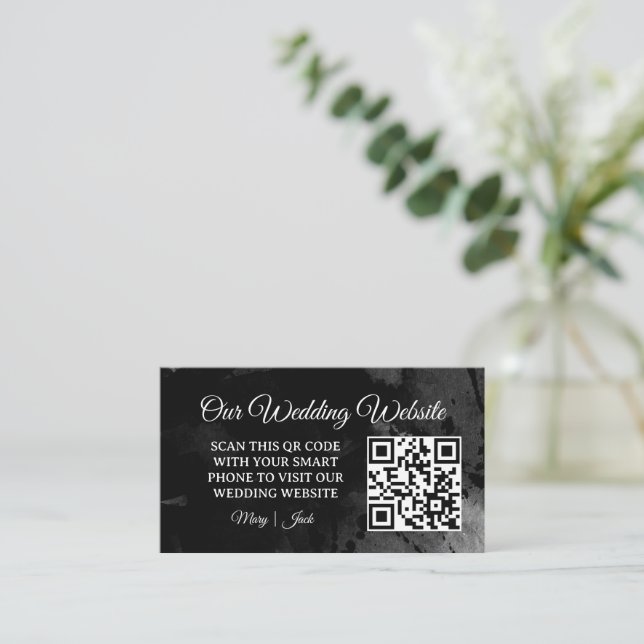Wedding Website | Elegant Chic RSVP QR Code Enclos Enclosure Card (Standing Front)