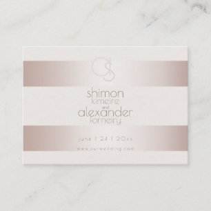 Wedding Website Elegant Modern Blush Pearl Business Card