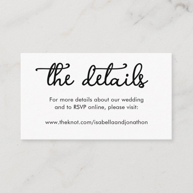 Wedding Website Enclosure Card (Front)