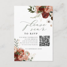 Wedding Website Enclosure Card QR Code RSVP Boho
