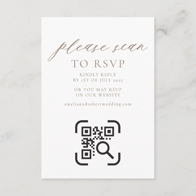 Wedding Website Enclosure Card QR Code RSVP Boho (Front)