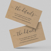Wedding Website Enclosure Card - Rustic Kraft