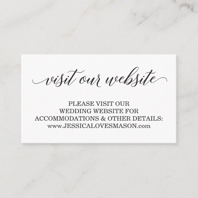 Wedding Website Insert Card - Classic Script (Front)