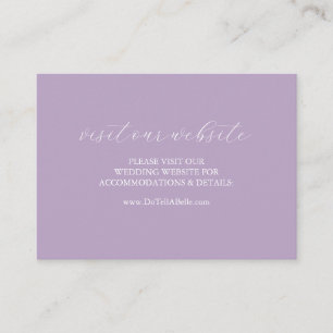 Wedding Website Insert Card Lilac Script