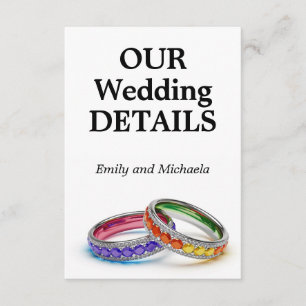 🌈 Wedding Website LGBTQ Intertwined in Pride Enclosure Card