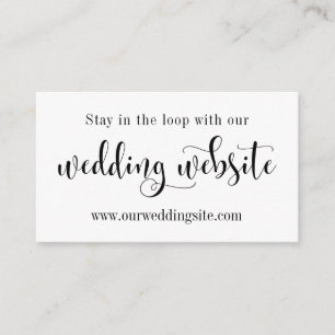 Wedding Website, Pretty Script Editable Background Enclosure Card