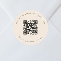 Wedding website QR code details rsvp beige