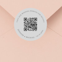 Wedding website QR code details rsvp grey