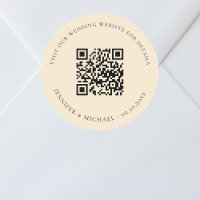 Wedding website QR code details rsvp peach