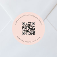Wedding website QR code details rsvp peach