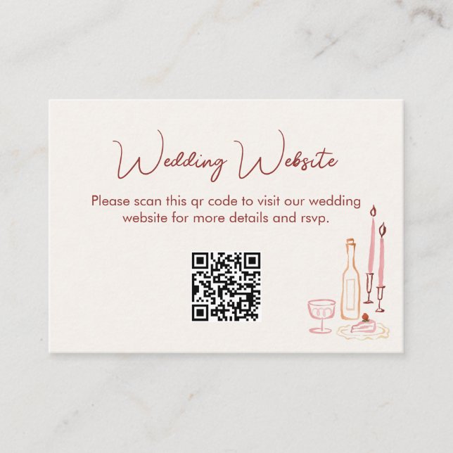 Wedding Website QR Code Enclosure Card (Front)