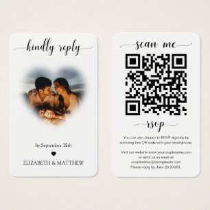 Wedding Website QR Code Heart Frame Photo RSVP