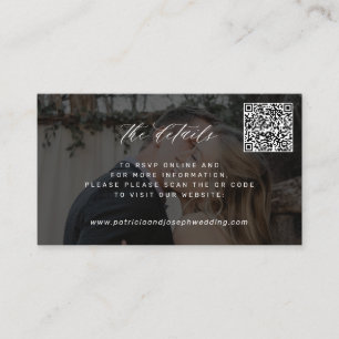 Wedding website QR CODE minimal photo details Enclosure Card