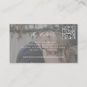 Wedding website QR CODE minimal photo details Enclosure Card