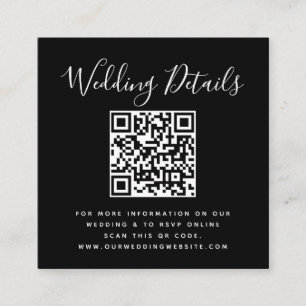 Wedding Website QR Code Minimal Photo RSVP Enclosure Card