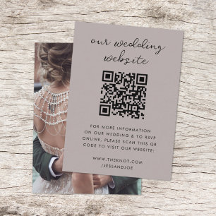 Wedding Website QR Code Minimalist Photo RSVP Enclosure Card