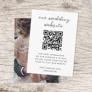 Wedding Website   QR Code Minimalist Photo RSVP Enclosure Card