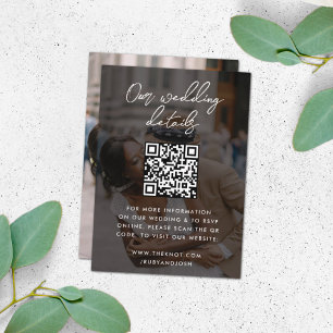 Wedding Website   QR Code Minimalist Photo RSVP Enclosure Card