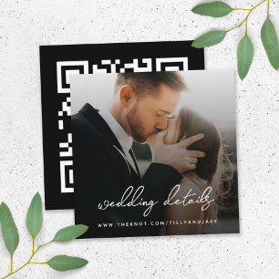 Wedding Website   QR Code Minimalist Photo RSVP Enclosure Card