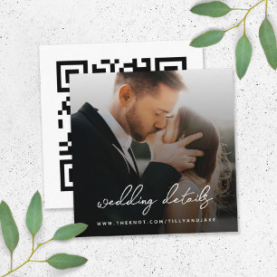 Wedding Website   QR Code Minimalist Photo RSVP Enclosure Card
