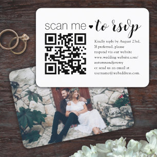 Wedding Website QR Code Modern Photo Enclosure RSVP Card