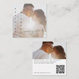 Wedding Website QR Code Modern Photo RSVP Wedding  Enclosure Card