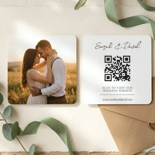 Wedding Website QR Code Photo Minimalist Enclosure Card