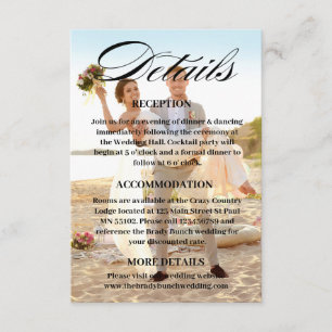 Wedding Website QR Code Photo - Registry RSVP etc Enclosure Card