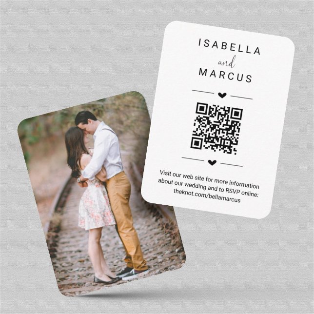 Wedding Website QR Code Photo - Registry RSVP etc Enclosure Card (Creator Uploaded)