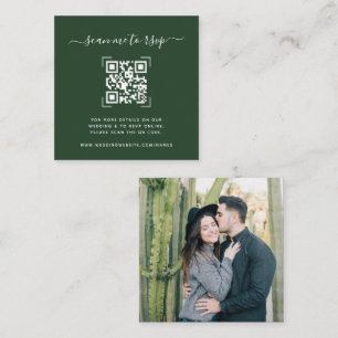 Wedding Website QR Code Scan Photo Enclosure Card