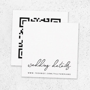 Wedding Website   QR Code Simple Minimalist RSVP Enclosure Card