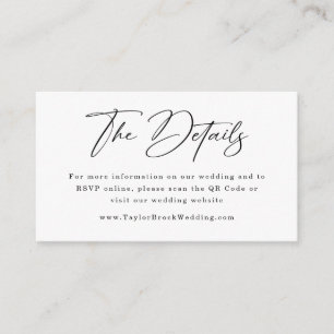 Wedding Website QR Code Wedding RSVP Enclosure Card