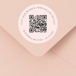Wedding website QR details information rsvp rose Classic Round Sticker<br><div class="desc">Add your url for your wedding website.  For information,  details,  online rsvp. A rose gold,  blush coloured background.</div>
