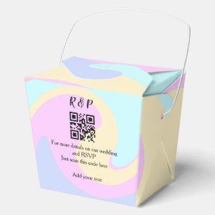 Wedding website rsvp q r code add name text  favor box
