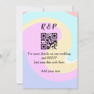 Wedding website rsvp q r code add name text  invitation
