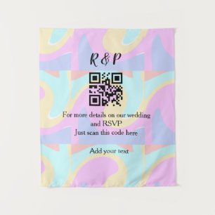Wedding website rsvp q r code add name text  tapestry