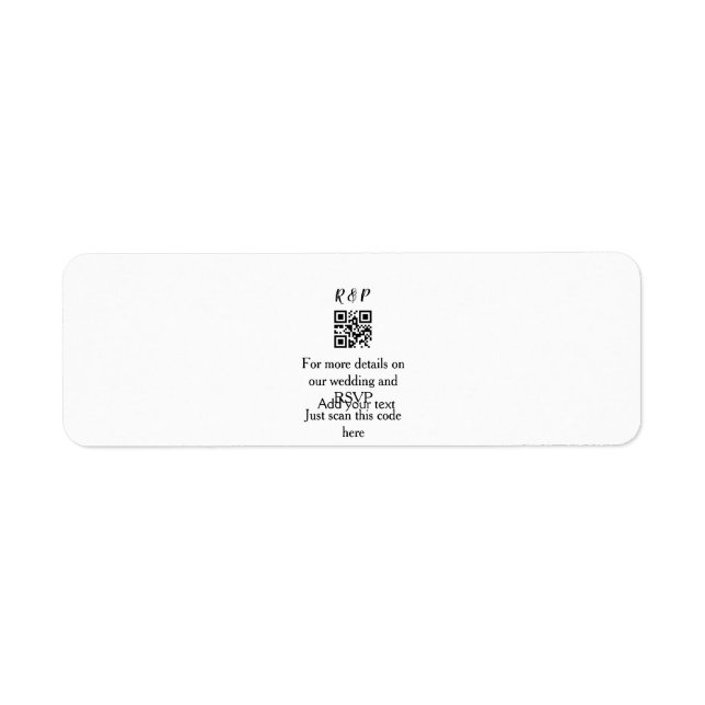 Wedding website rsvp q r code add name text thr (Front)