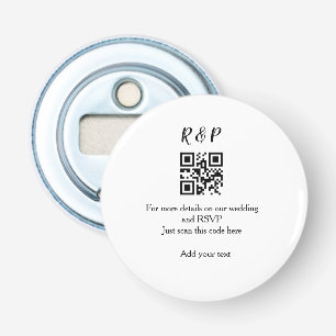 Wedding website rsvp q r code add name text thr bottle opener