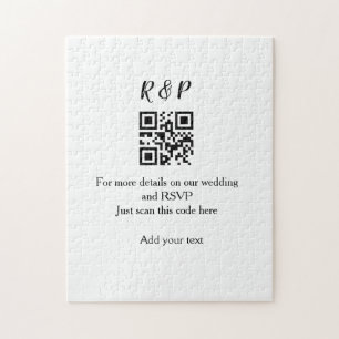 Wedding website rsvp q r code add name text thr jigsaw puzzle