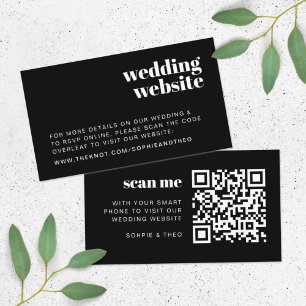 Wedding Website   RSVP Scannable QR Code Retro Enclosure Card