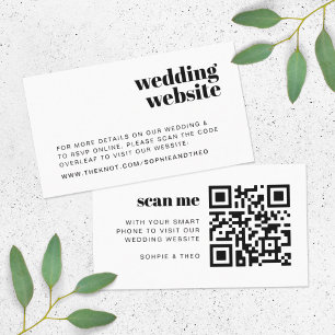 Wedding Website   RSVP Scannable QR Code Retro Enclosure Card