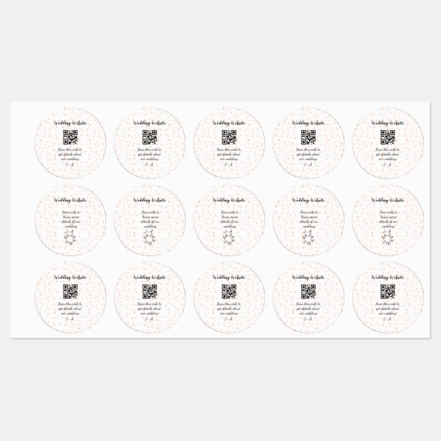 Wedding website scan QR code for details orange so (Sheet)