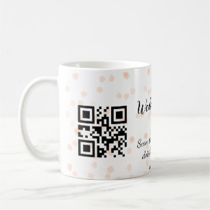 Wedding website scan QR code for details orange so Coffee Mug